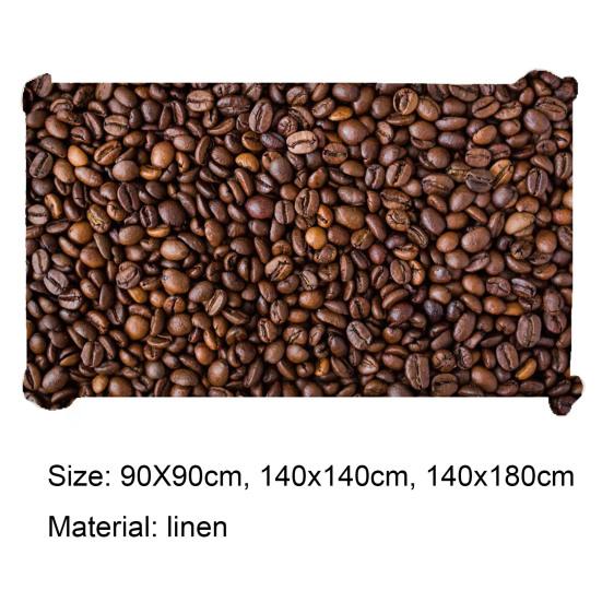 Bordtrekk Vanntett, rynkefritt lin kaffemønster trykt vintage allsidig bordtøy