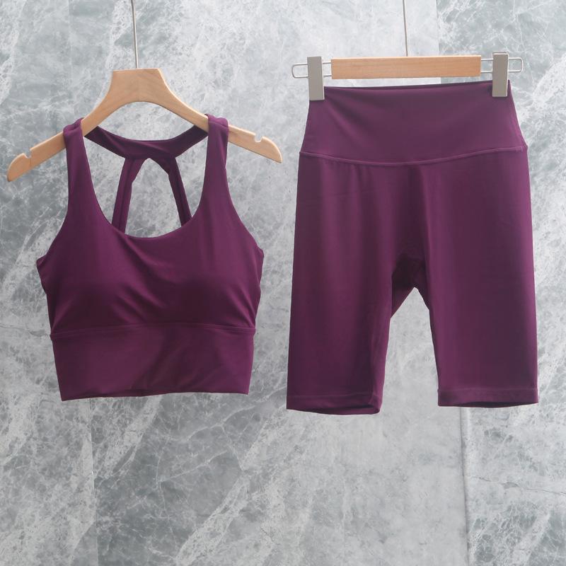 Women's Yoga Set: Cross-Back Tank & High-Waist Tummy Control Pants