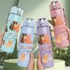 1PC Love Dog Cat Sticker Pack 750ml Color Plastic Sports Water Bottle Leakproof Flip Straw Lid Suitable for Sports Office Home Use