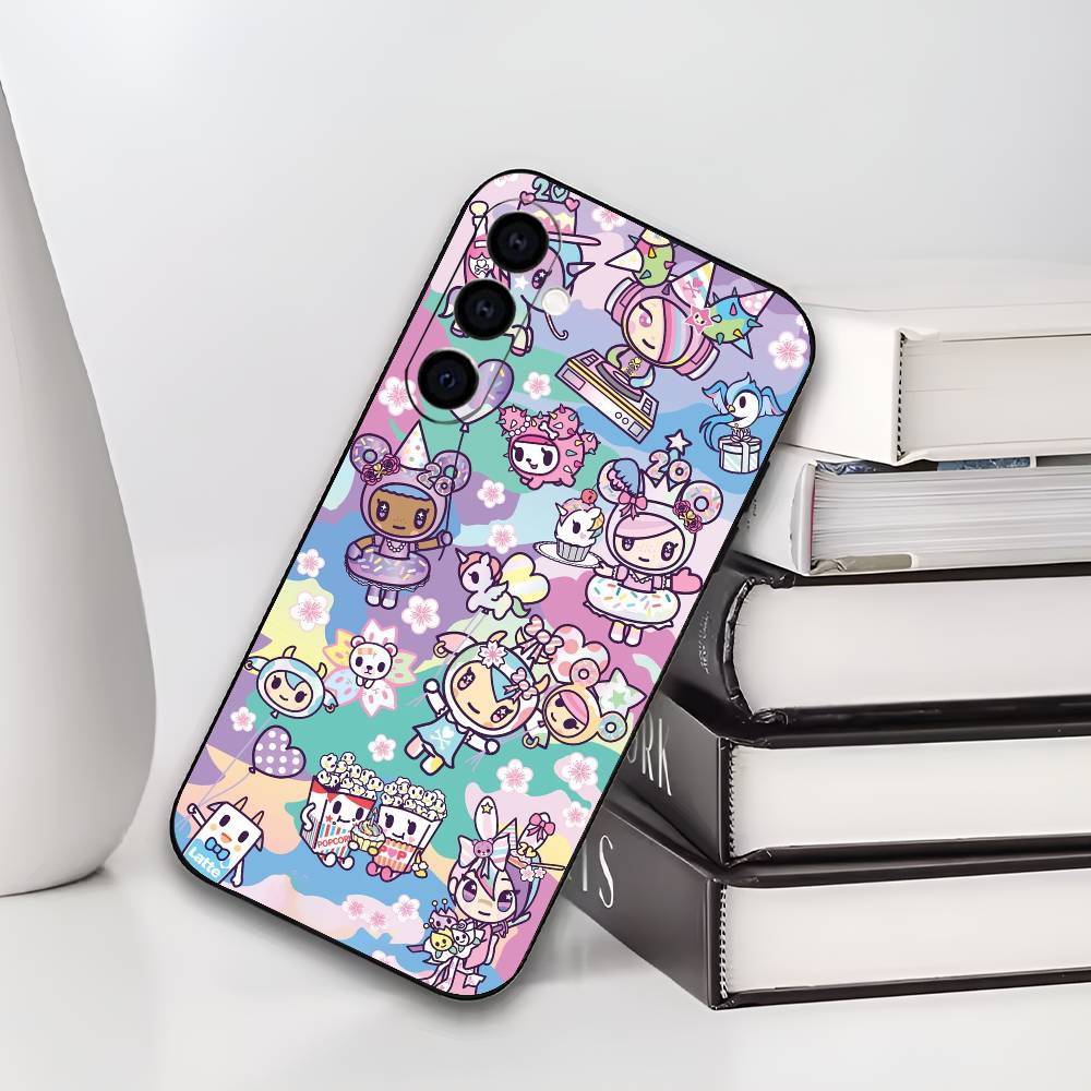 Japan T-Tokidokis Phone Case For Samsung Galaxy A73,A72,A71,A70,A53,A52,A51,Soft Silicone Black Cover