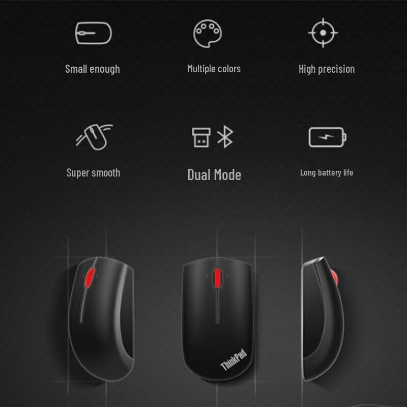 Lenovo Classic Red Dot Dual-Mode Wireless Mouse