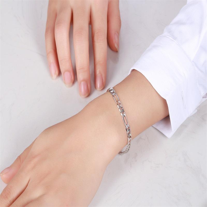 Jewelry S925 Sterling Silver Bracelet Plain Chain
