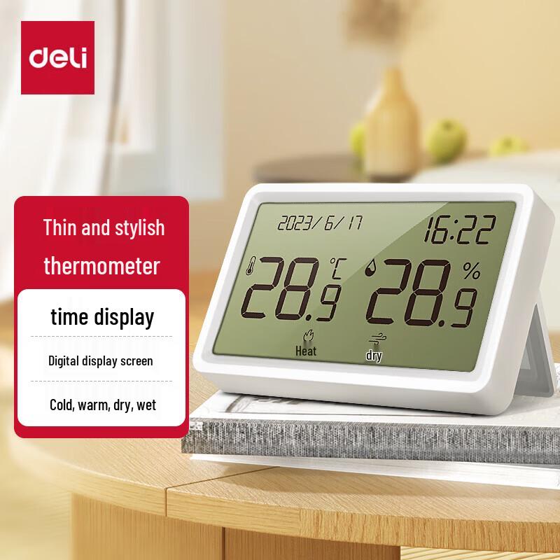 Deli Electronic Temperature and Humidity Monitor