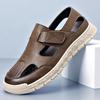 Straight Shoes Hole Hole Men's Shoes New Non-slip Breathable Medium and Old Men's Leather Sandals