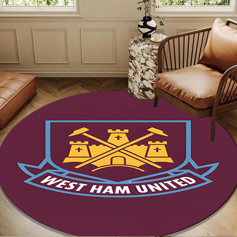 Football Club Emblem Round Rug for Livingroom,Bedroom, Palyroom, Chair Rug, Area rug, Circle Carpet, Large Size Fan Christmas gift