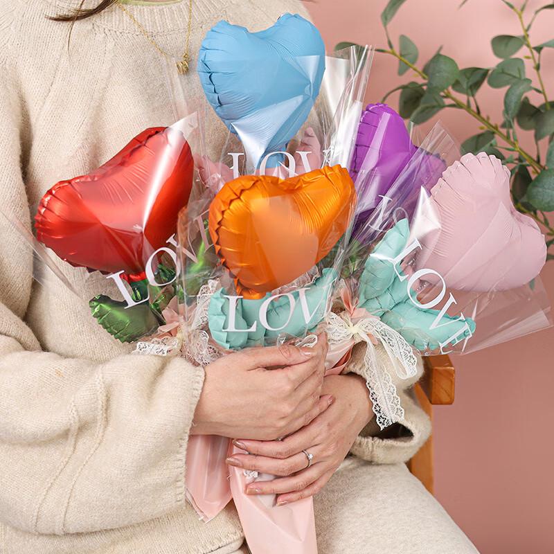 Humu Heart Bouquet Balloon DIY Kit with Text (100 Sets)