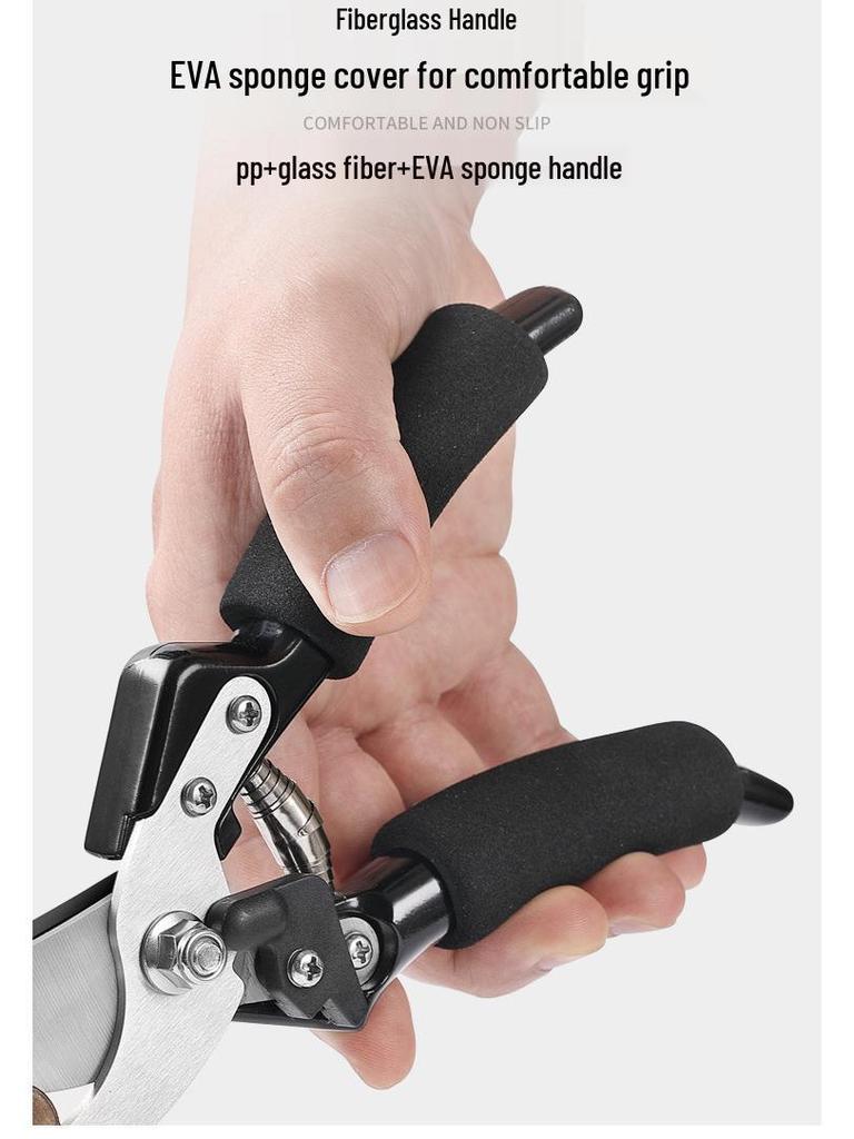 Heavy-Duty Stainless Steel Labor-Saving Pruning Shears for Garden and Bonsai, Multi-Functional Power Shears for Thick Branches