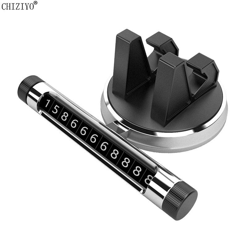 

2 в 1 Скрытая карта временной парковки автомобиля номер телефона держатель телефона кронштейн зажим для остановки автомобиля автомобильные аксессуары серебряный