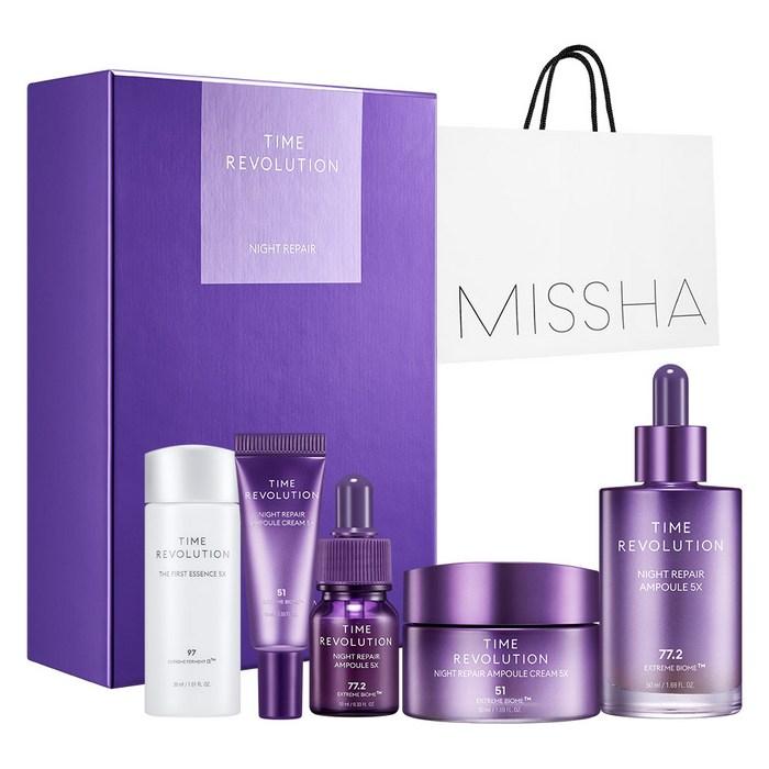 MISSHA Time Revolution Night Repair 2-Step Special Set 5X – Firming Ampoule & Cream Duo, Korean