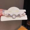 Geometric Zircon Artificial Pearl Bracelet With Silver Finish For Womens Fashion Accessories
