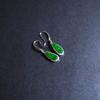 New   Inlaid Natural Hetian Chalcedony Bean Earrings For Women Chinese Style Exquisite Retro Jewelry