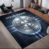 Custom Name,Bayer 04 Home Sofa Decoration for Living Room & Bedroom, Non‑Slip Play Flannel Floor Mat for Game Room