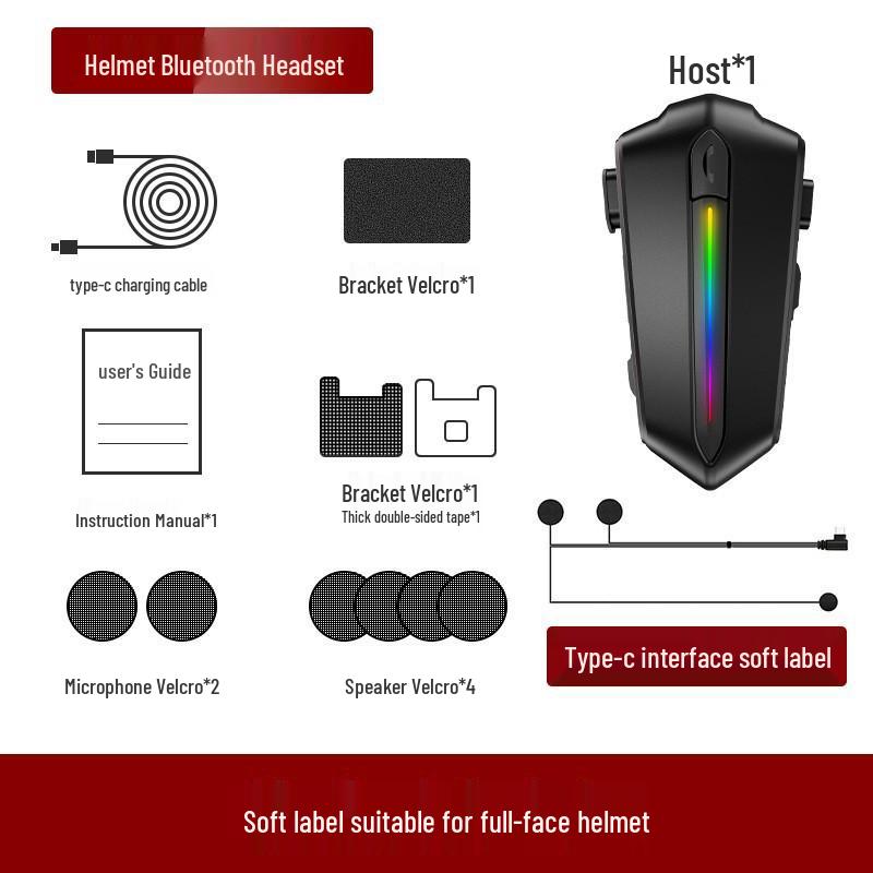 Waterproof Bluetooth Motorcycle Helmet Earphones with Noise Cancelling & Multi-person Intercom