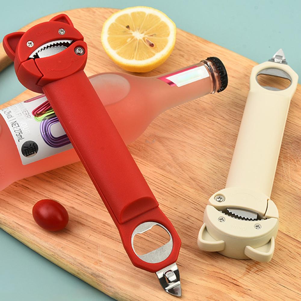 Cat shaped magnetic suction can opener, creative manual anti slip bottle opener