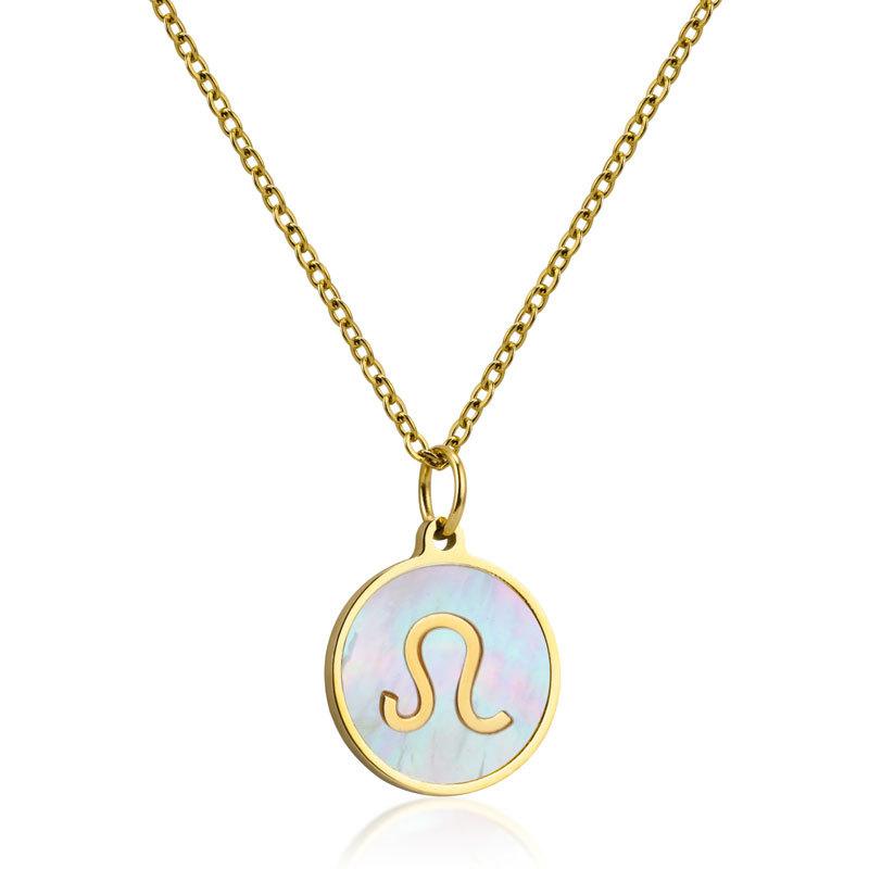 12 Constellation Symbol Titanium Steel Necklace Couple Necklace