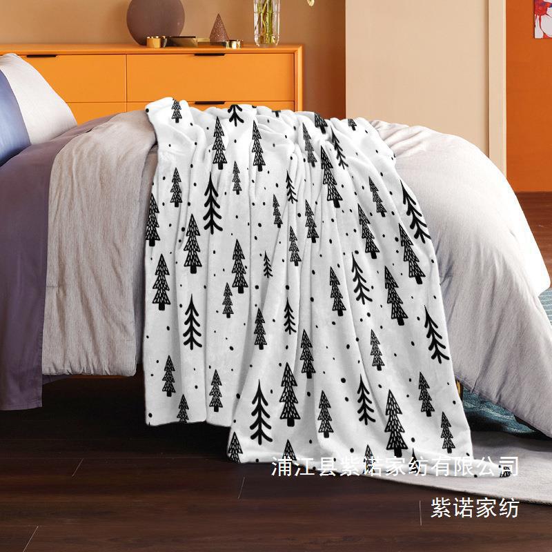Christmas Checkered Pattern digital-printed polyester Bedroom velvet flannel soft sofa cover blanket Fleece soft sofa cover