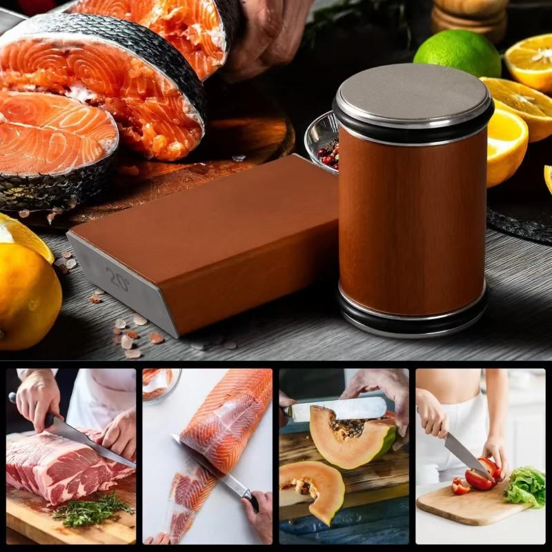 Rolling Knife Sharpener For Straight Edge Knife Sharpener Kit With 15/20° Degree Magnetic Angle For Kitchen Knives Whetstone Set