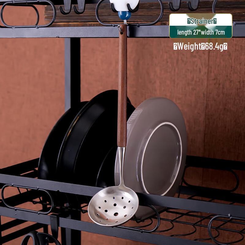 ZISIZ 3-Piece 304 Stainless Steel & Walnut Wood Kitchen Utensil Set