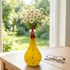 Long Neck Colorful Chicken Statue, Big Eye Cartoon Resin Rooster Vase, Funny Outdoor Cock-Shaped Vase for Lawn, Yard, Office, Home Decor