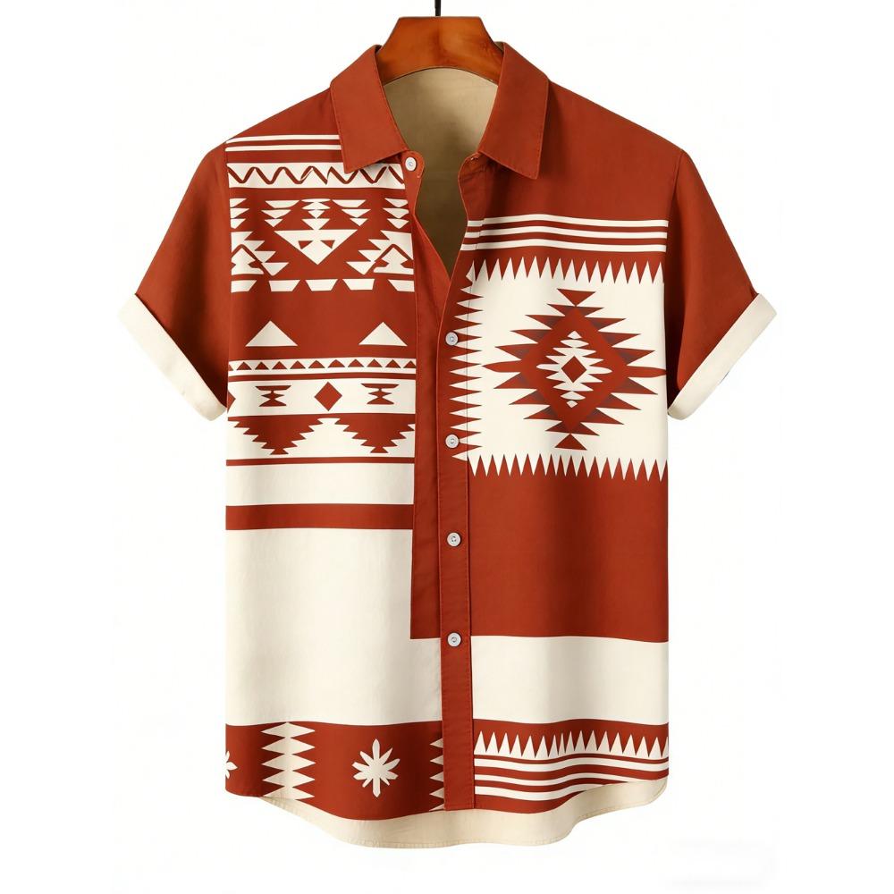 Outdoor Streetwear Men's Fashion Shirts Ethnic Patterns Printed Men's Shirts Casual Daily Men's and Women's Shirt