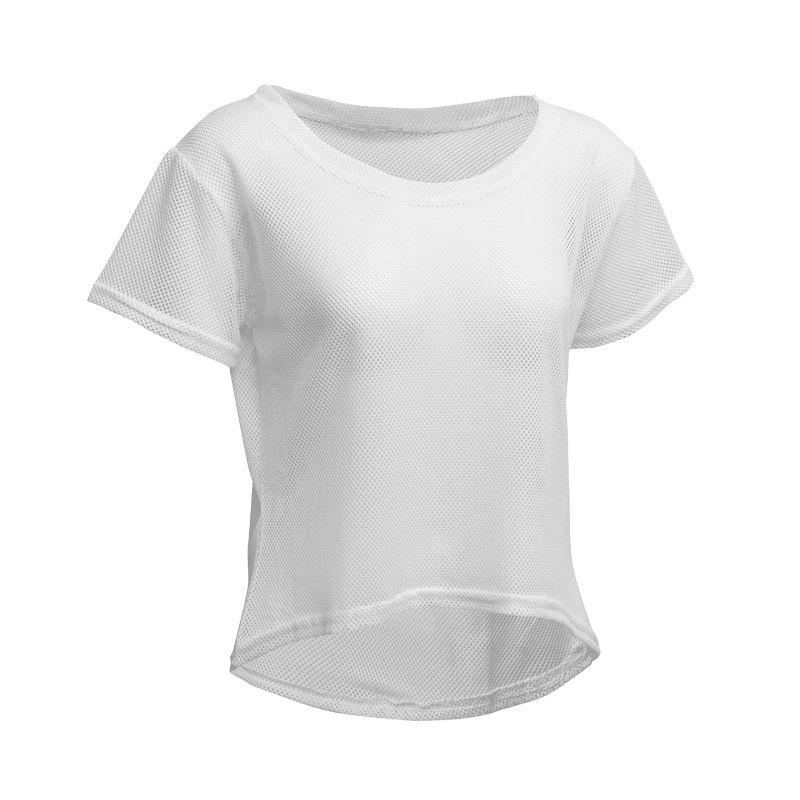 

Спортивная дышащая сетчатая блузка для фитнеса и йоги, сексуальная быстросохнущая свободная футболка с короткими рукавами и вырезами из сетки 5XL белый
