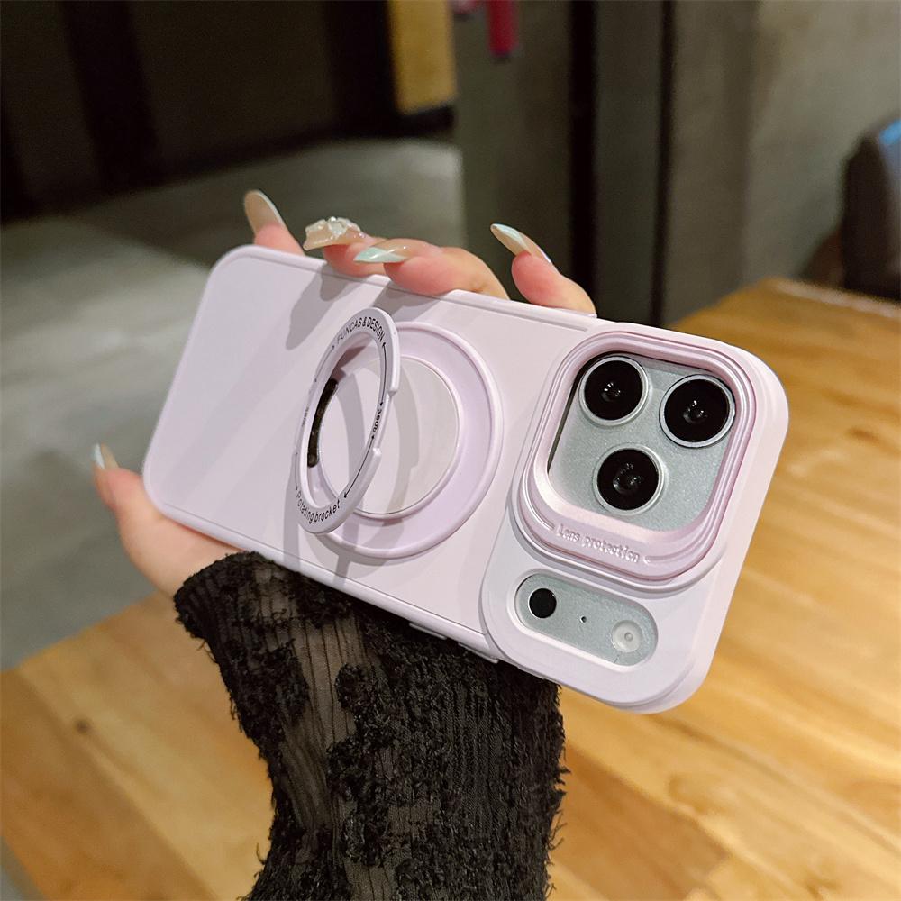 Rotate Stand Holder Ring Magnet Magnetic For Magsafe Case For Apple iPhone 17 16 15 14 13 Pro Max Shockproof Soft TPU Back Cover
