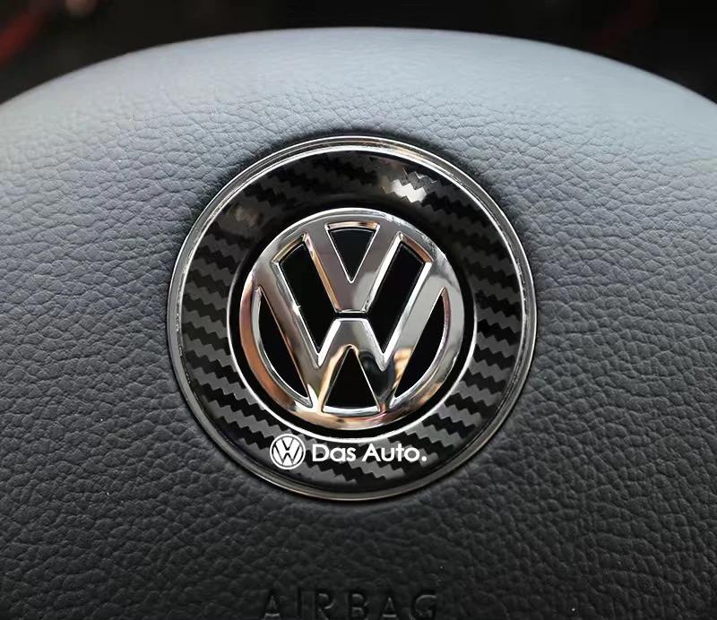 2025 Hot 1Pcs Car Steering Wheel Stickers Decorative Emblem For Volkswagen VW R-line GTI R Polo Golf Touareg Passat Magotan Tigu
