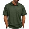 Men’s Washed Short‑Sleeve Polo Shirt, Classic Lapel Collar with Chest Pocket, Soft Breathable Fabric, Relaxed‑Fit Business Casual Daily Top