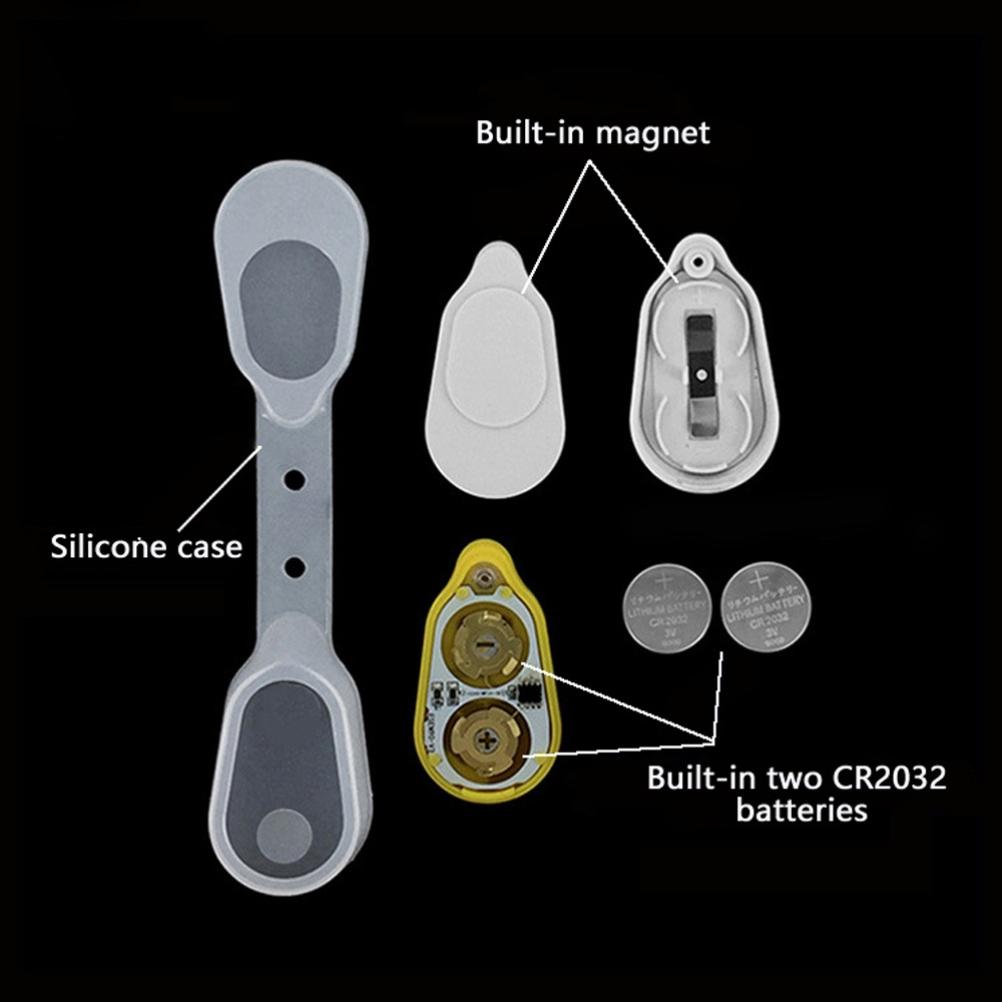LED Clip On Flashlight Silicone Night Light Backpack Light Pocket Work Light Safety Warning Light for Outdoor Night