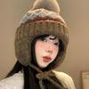 Cappello lavorato a maglia stile Fair Isle per donna, berretto invernale caldo con jacquard etnico, protezione per le orecchie, berretto per bambina, anti-freddo, paraorecchie da Sci sulla Neve, berretto