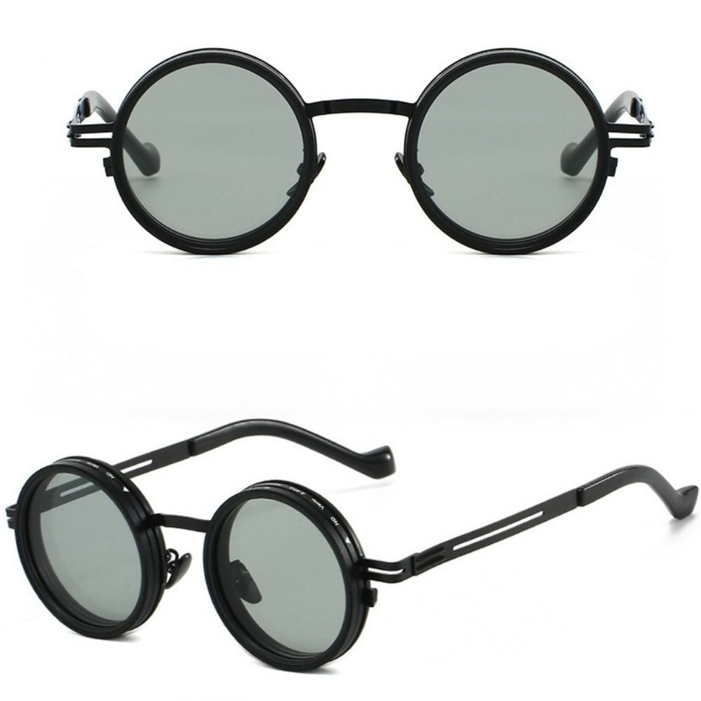 Round Polarized Sunglasses 9 Level Dimming Anti-UV Glasses Clarity Adjustable Sunglasses  Cycling