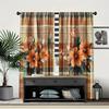 2Pcs Retro checkered flower print curtains,suitable for bedroom,living room kitchen decoration,home decoration,window decoration