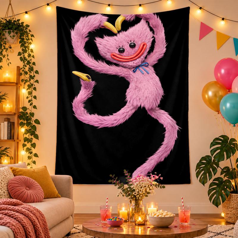 Polyester Wall Tapestry with Kissy Missy Design, Decorative Hanging for Bedroom Living Room Dorm