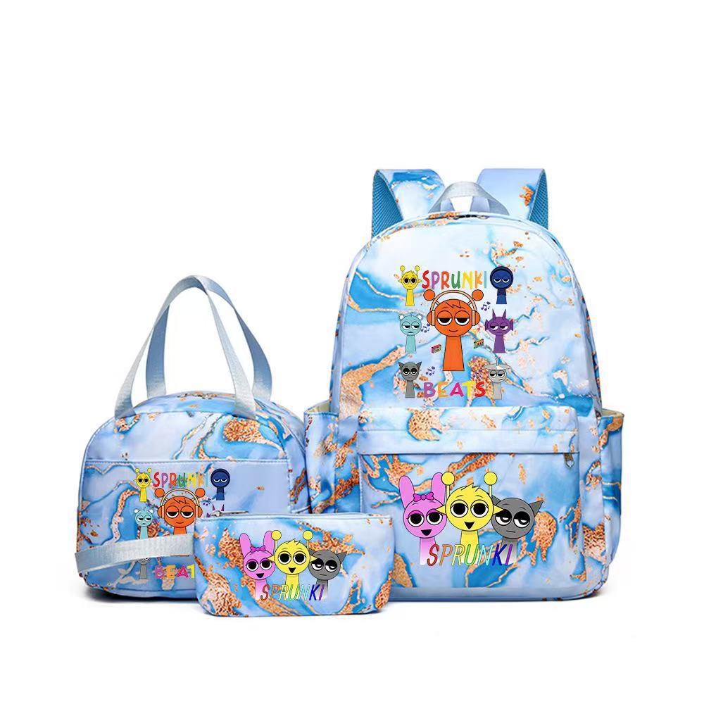 Rhythm zygote student schoolbag children's backpack backpack three-piece set