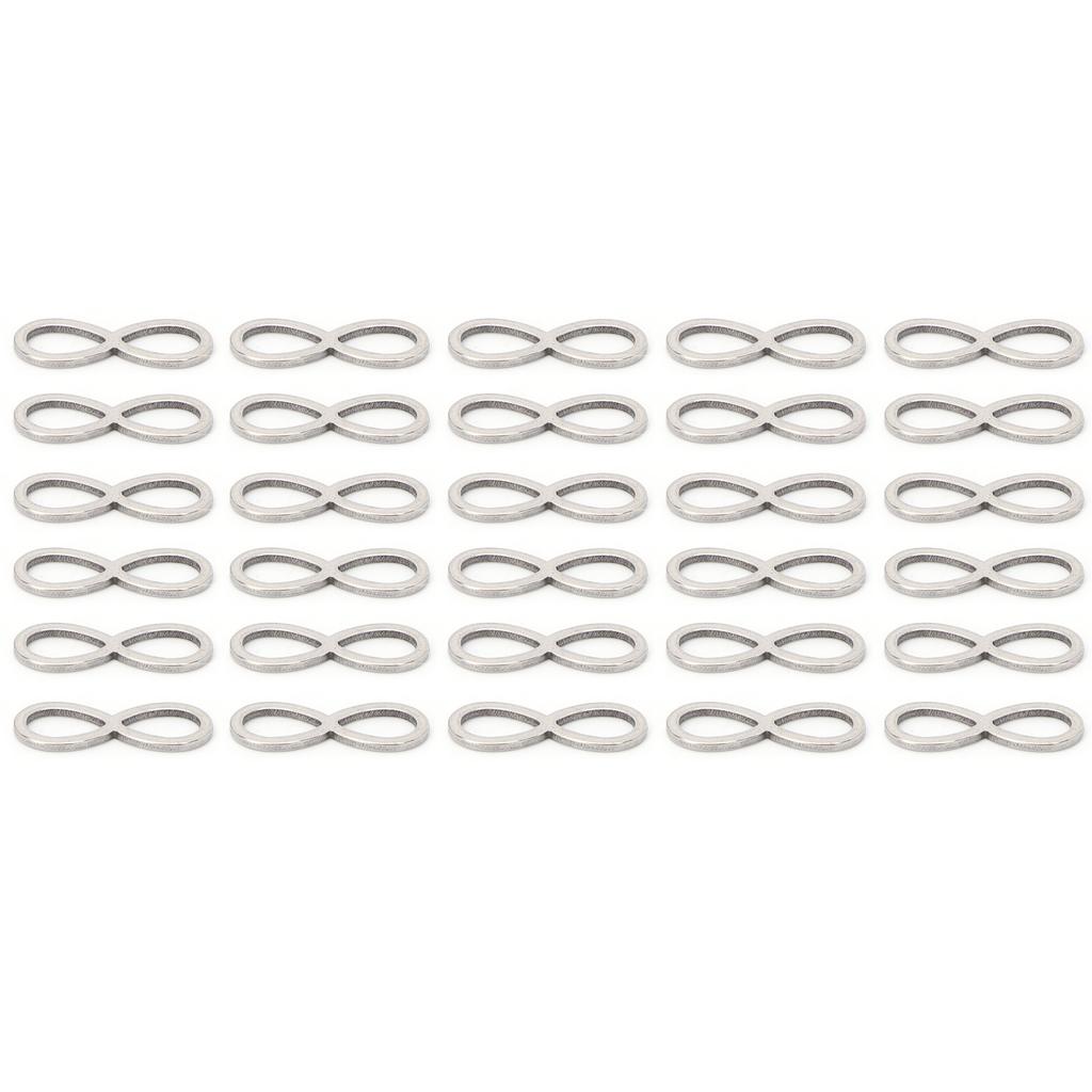 30Pcs Stainless Steel Hollow Pendant Bezel 8Shape Metal Resin Frame Jewelry Making Open Bezel