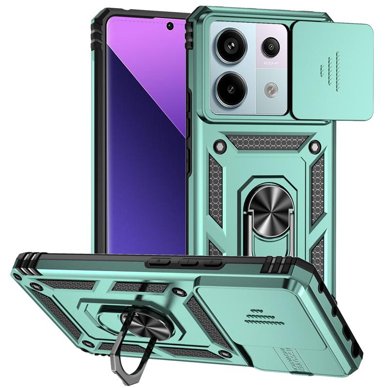 For Xiaomi Poco X6 5G Case Slide Camera Lens Protect Phone Case For PocoX6 Poko Little X6 X 6 6X Magnetic Ring Holder Back Cover