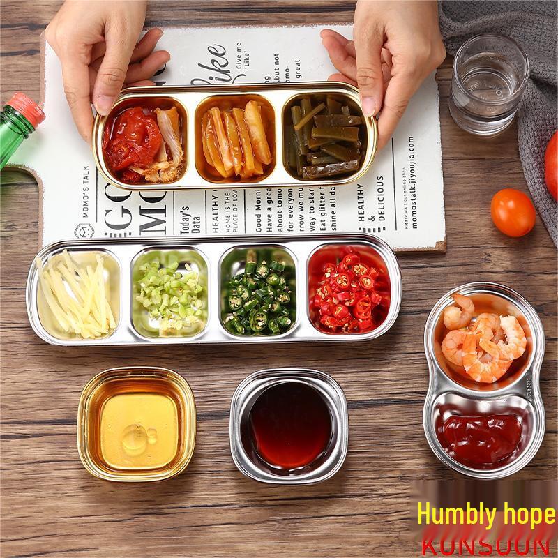 304 Stainless Steel 3-Compartment Dipping Dish