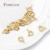 14K Gold Plated 9mm Spring Ring Clasp For Jewelry Making,Clasps For Necklaces Bracelets Accessories,Connectors Clasps Fittings