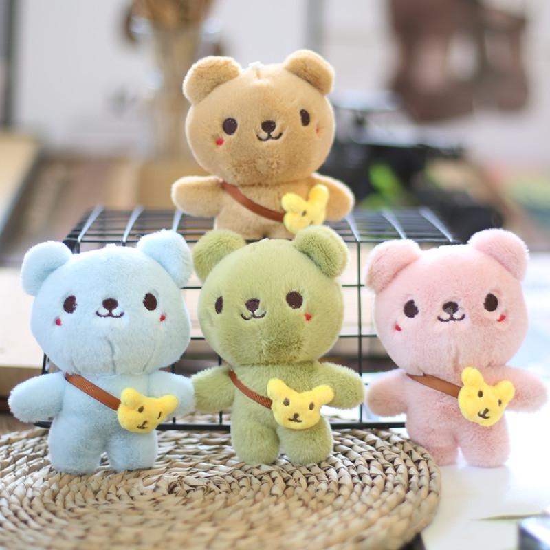 Cute Plush Bear Toy Keychain Adorable Teddy Bear Bag Accessory Soft Animal Stuffed