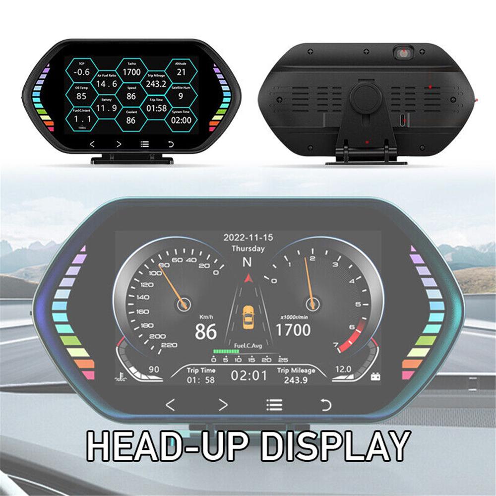 Multi-function HD Instrument F12 HUD OBD2 GPS Car Head Up Display Windshield Car Speedometer Security Alarm