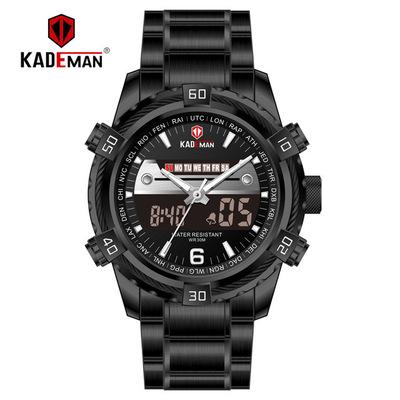KADEMAN K6173 Waterproof Digital Men's Watches Luxury Quartz Gold Stainless Steel Wristwatch Fashion Business Watch