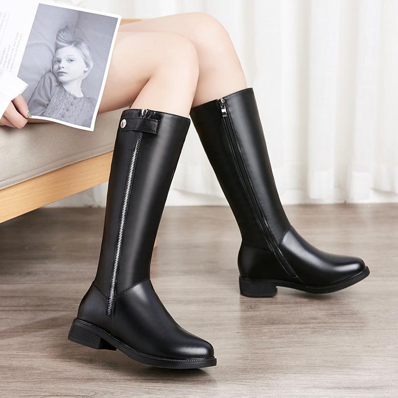 Fashion AIYUQI Women Winter Boots 2025 New Genuine Leather Long Boots Women Big Size 41 42 43 Wool Warm Zipper Riding Boots Women