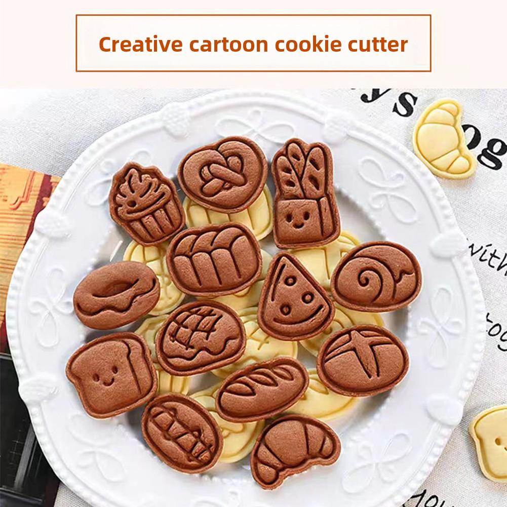 3D Cartoon Cookie-Cutter Mold Non Stick Cartoon Biscuits Stamps Mold Set Food Grade Effortless Demolding Baking Accessories
