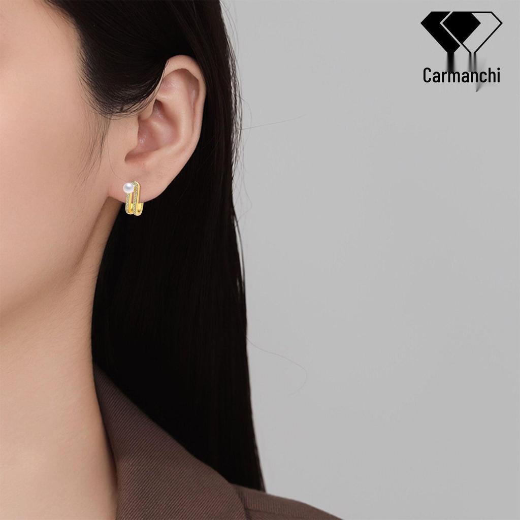 Elegant Pearl Stud Earrings: High-End European & American Fashion Accessory