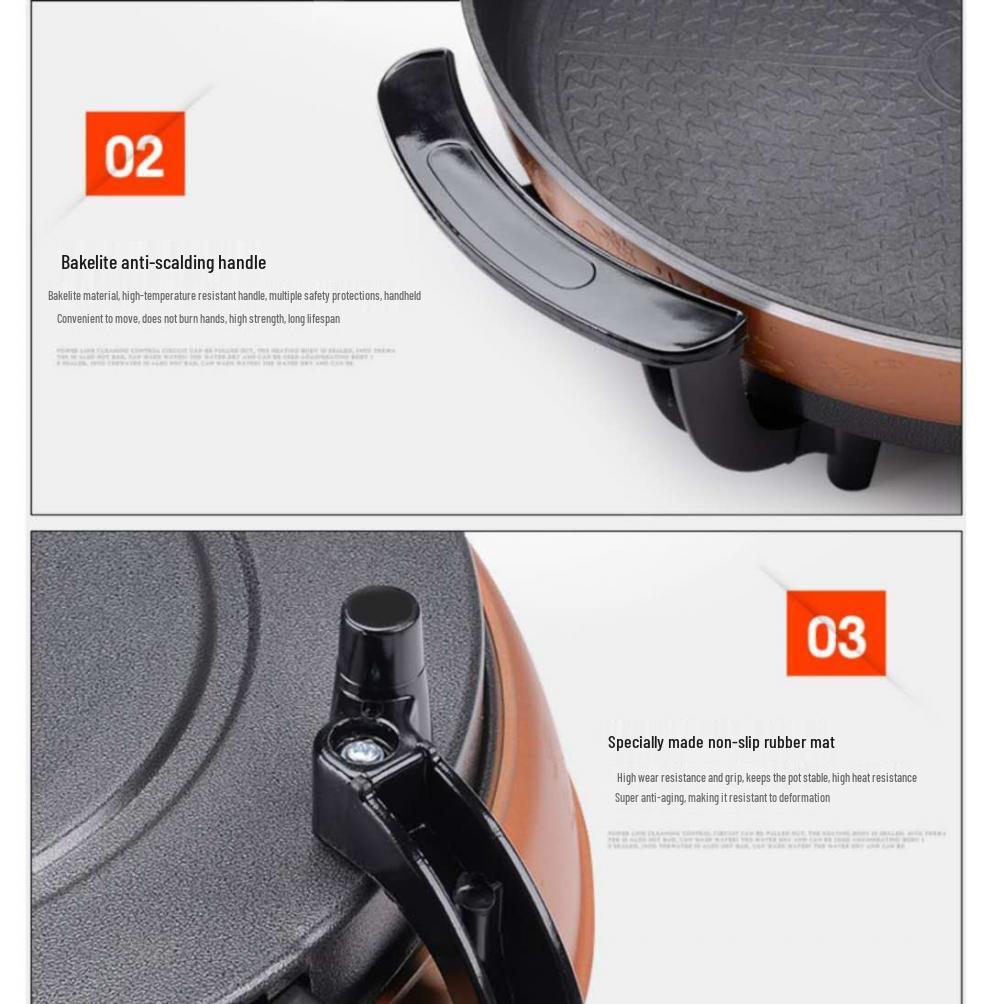 Padella Elettrica Multifunzione Antiaderente con Spedizione Gratuita – Nuovo Stile BBQ, Friggitrice per Pancake e Padella Grigliata