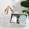 JIWUSENLIN Temperature-Controlled Mug Birthday Gift for Girlfriend Boyfriend Coffee Cup Thermos Cup Coaster Employee Gift Insulated Mug White