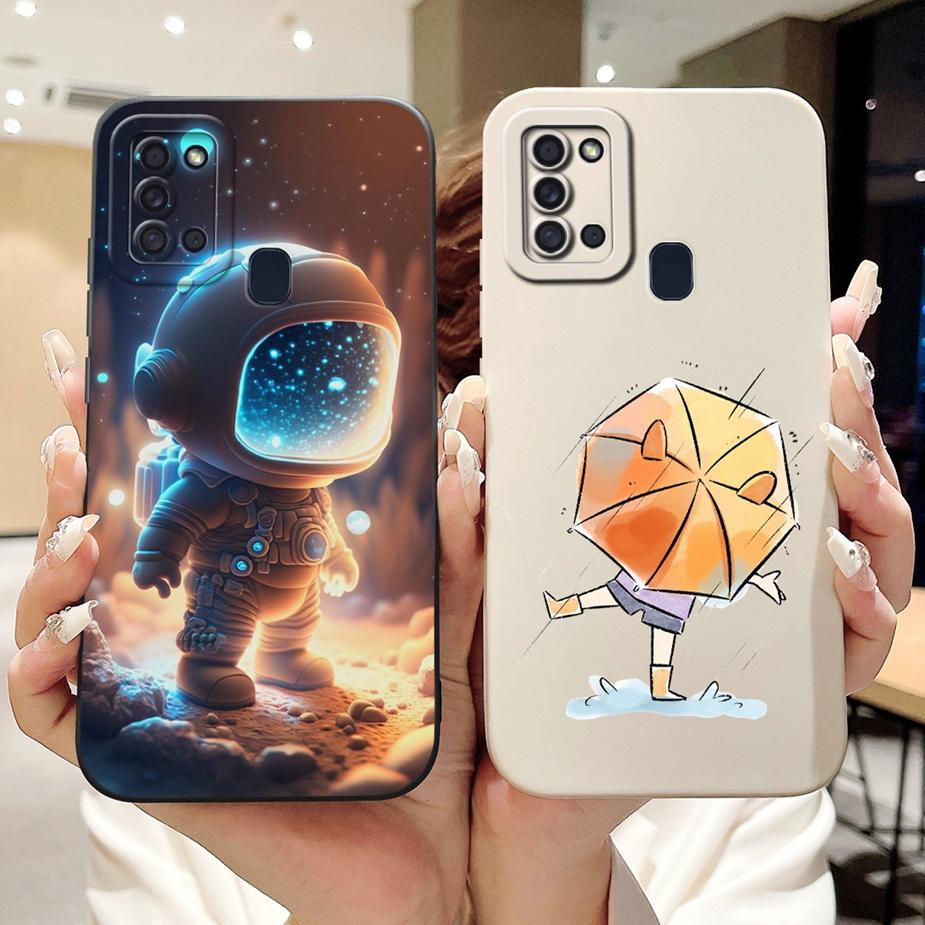 For Samsung Galaxy A21s Case SM-A217F New Fashion Cartoon Painted Cover Shockproof Phone Case For Samsung A21s A 21 s Soft Shell