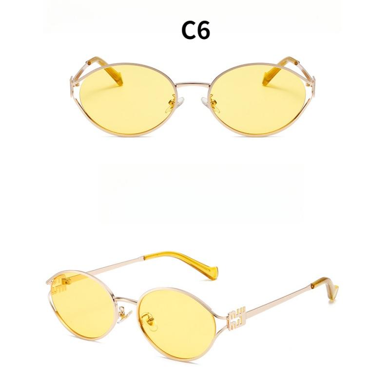Women's sunglasses, men's and women's fashion round-frame metal sunglasses