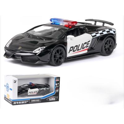 1/36 Lamborghini LP570-4 Gallardo Polizei Maßstab Rad Super Sport Auto Deutschland Bull Logo Metall Modell Druckguss Pull F334