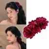 Fashionable Red Rose Banana Clip Vertical Clip Large Hair Clip Headdress For Women Girls Sweet Versatile Hair Accessories Gifts